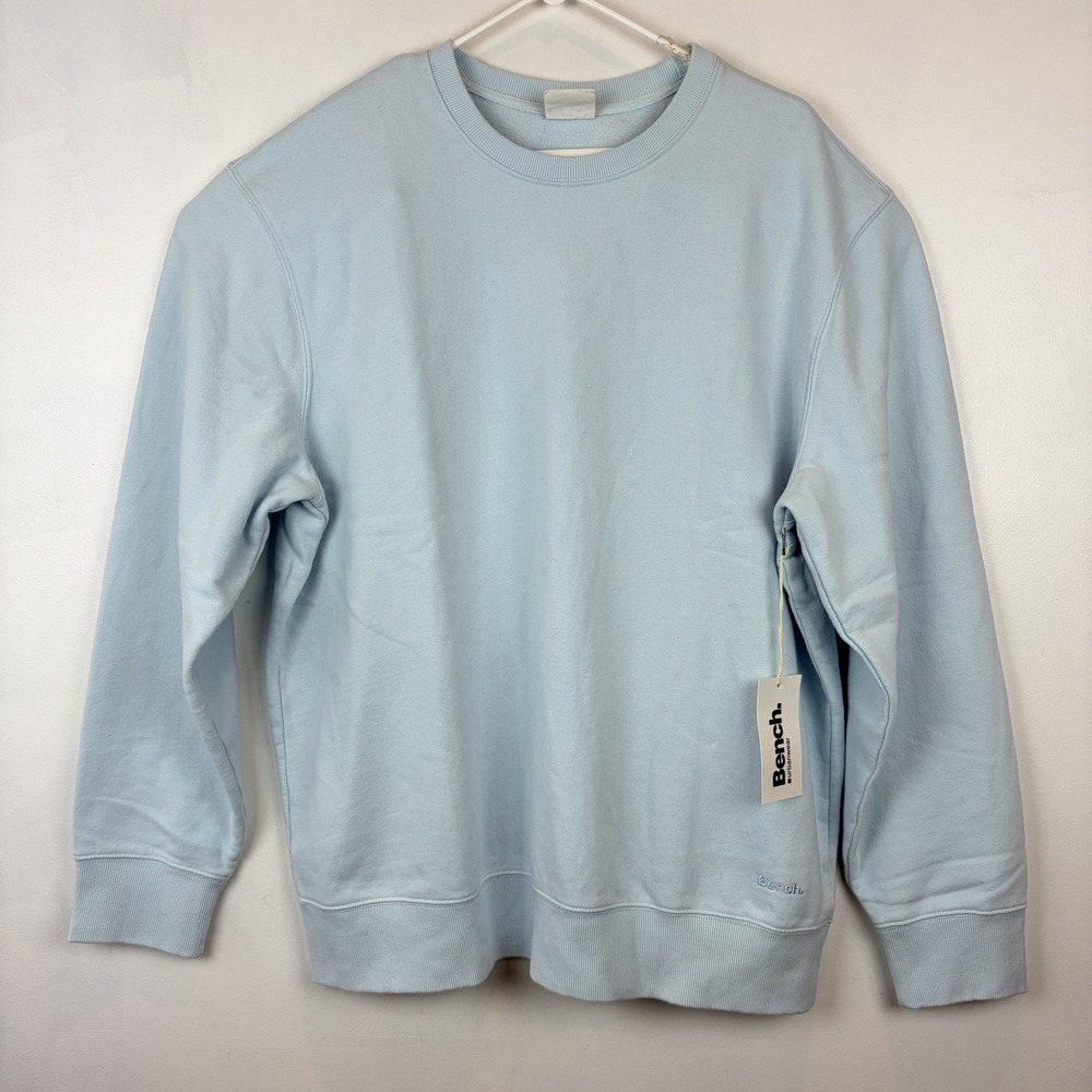 Bench Urbanwear Sweatshirt Mens XXL Eco Fleece Crewneck 2X Light Blue Cotton